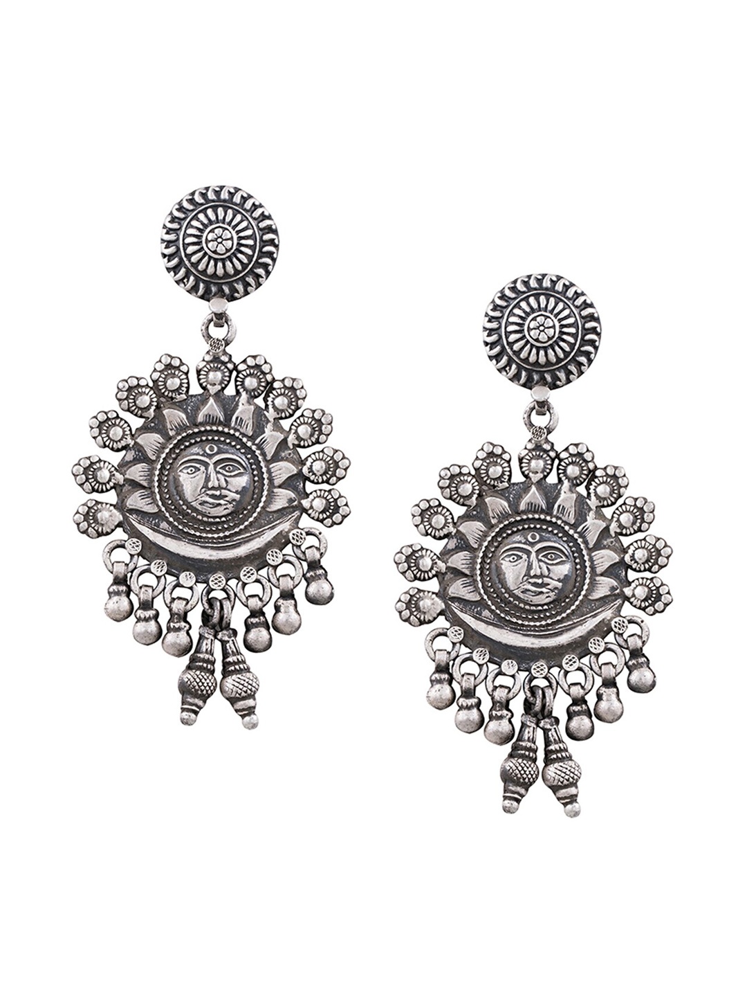 

ahilya Silver-Plated Contemporary Drop Earrings