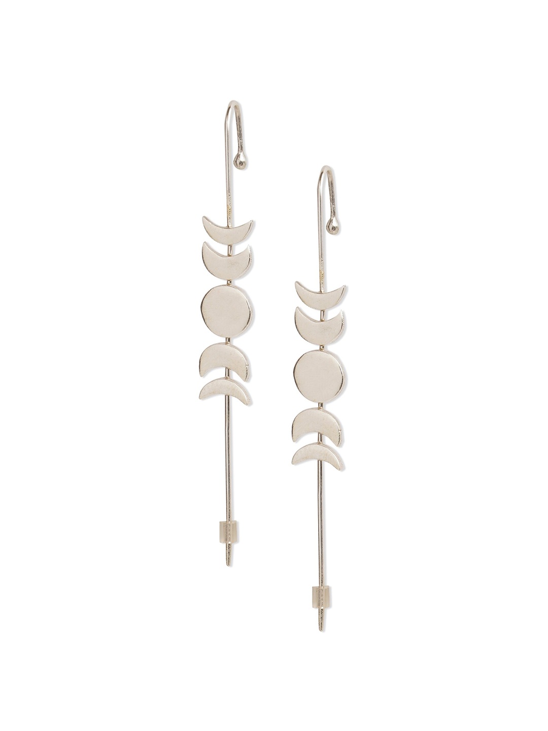 

ahilya Gold-Plated Contemporary Drop Earrings, Silver