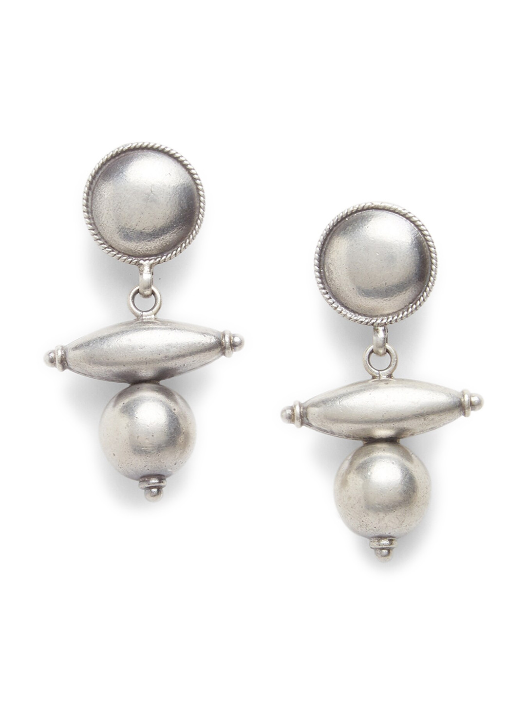 

ahilya Silver-Plated Contemporary Drop Earrings