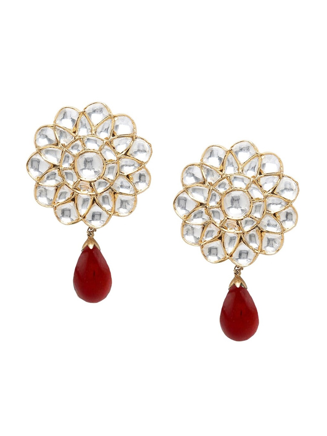 

ahilya 92.5 Sterling Silver Gold-Plated Contemporary Drop Earrings