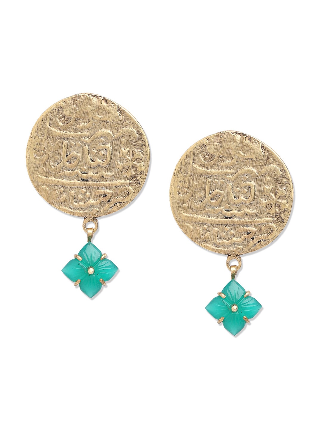 

ahilya 92.5 Sterling Silver Gold-Plated Contemporary Drop Earrings