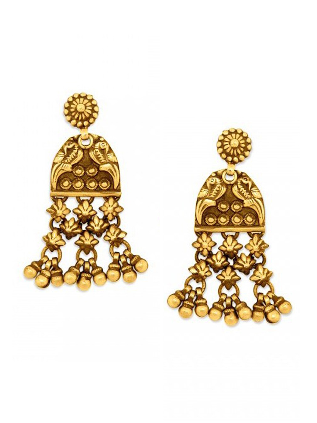 

ahilya 92.5 Sterling Silver Gold-Plated Contemporary Drop Earrings