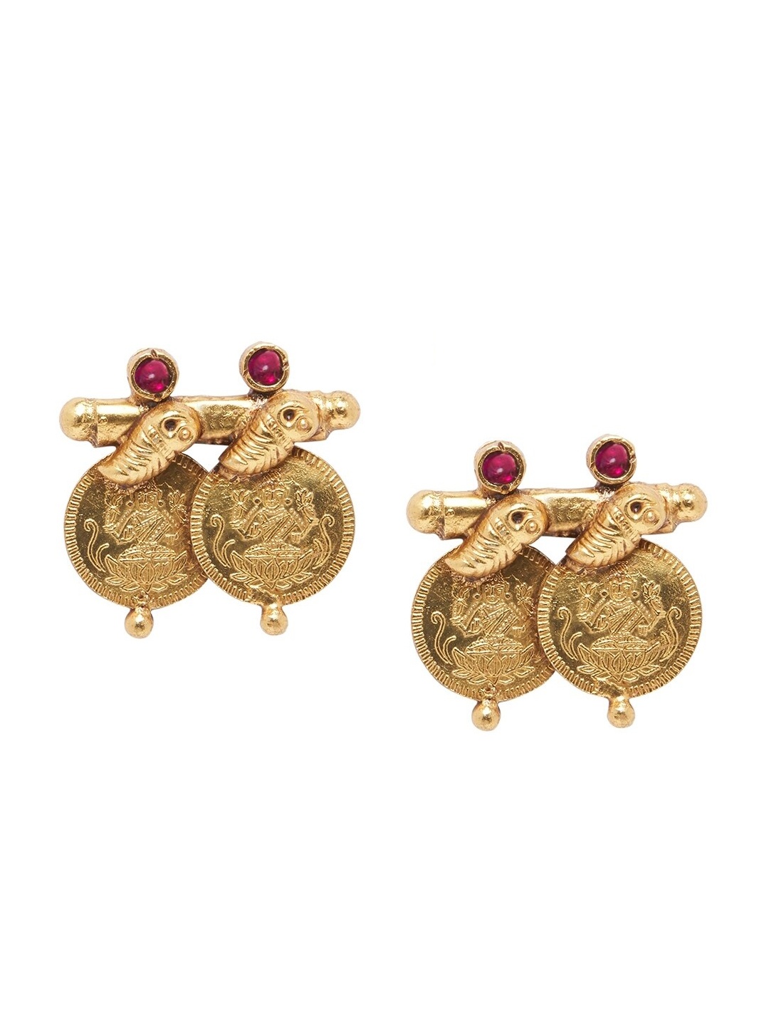 

ahilya Gold-Plated 92.5 Sterling Silver Contemporary Studs Earrings