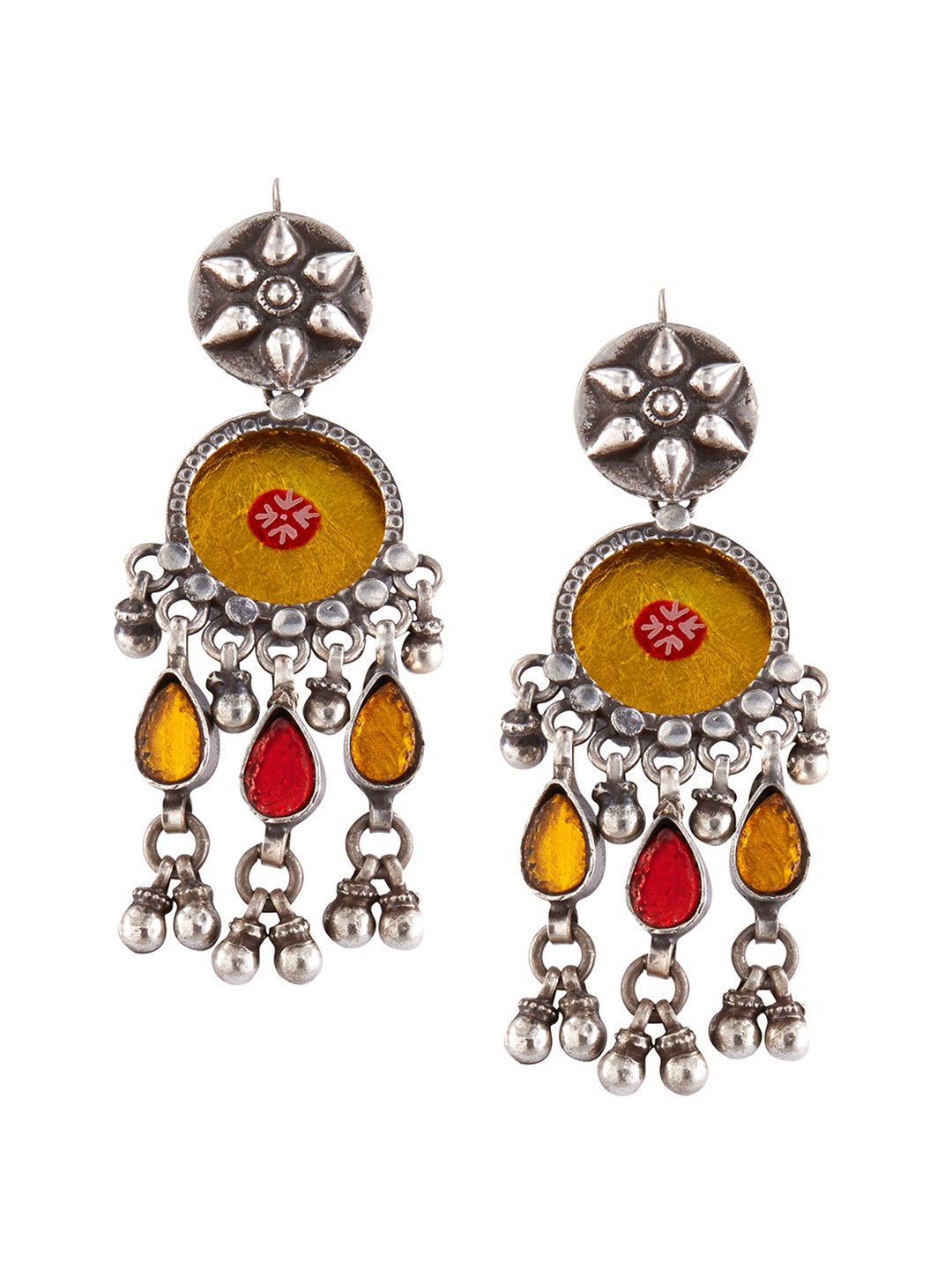 

ahilya Gold-Plated Contemporary Drop Earrings, Yellow