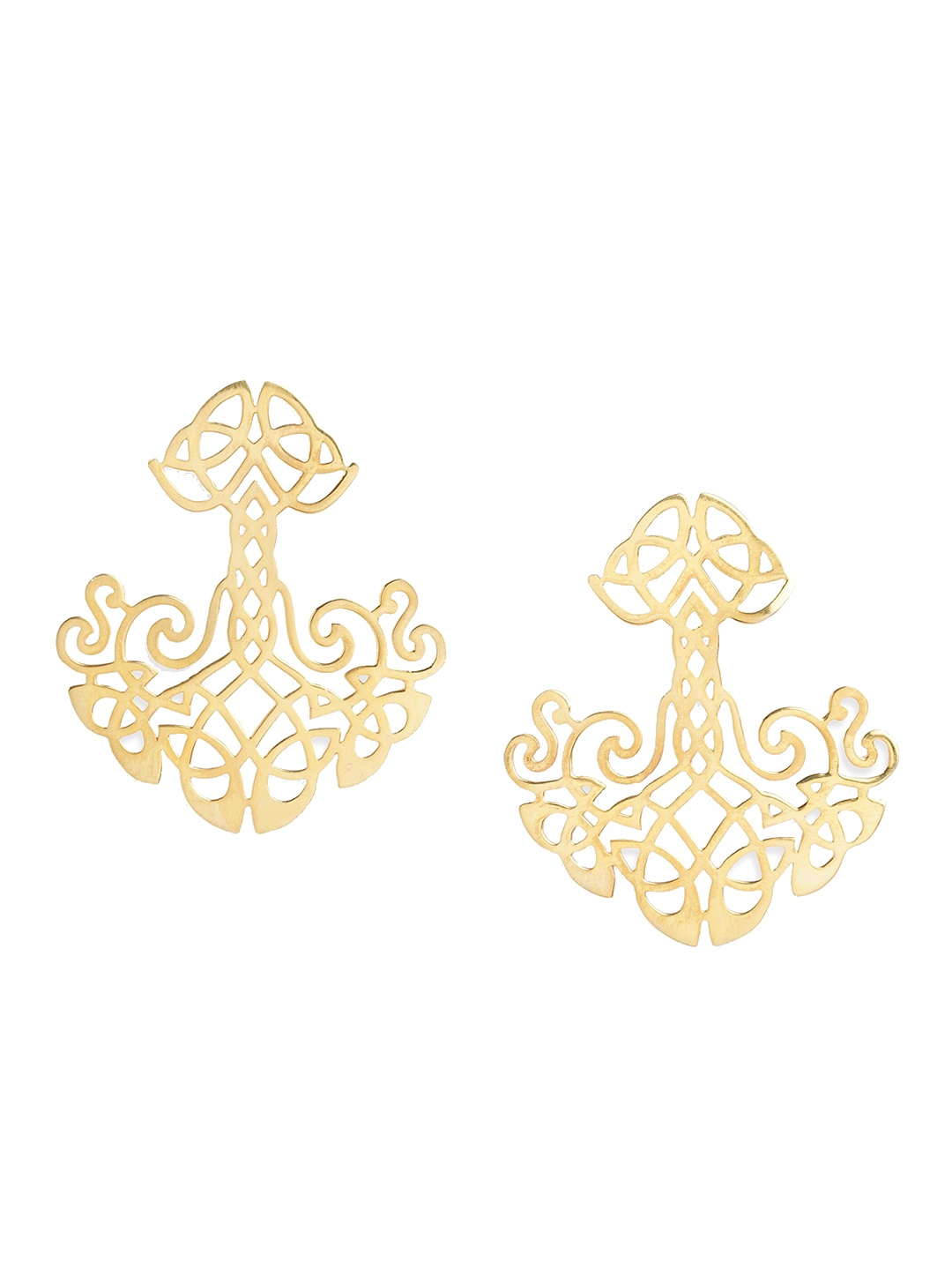 

ahilya Gold-Plated Contemporary Drop Earrings