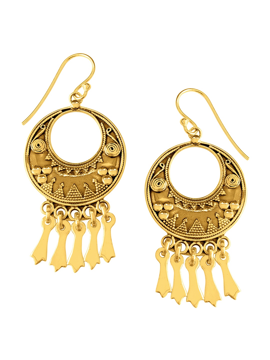 

ahilya Gold-Plated Contemporary Chandbalis Earrings