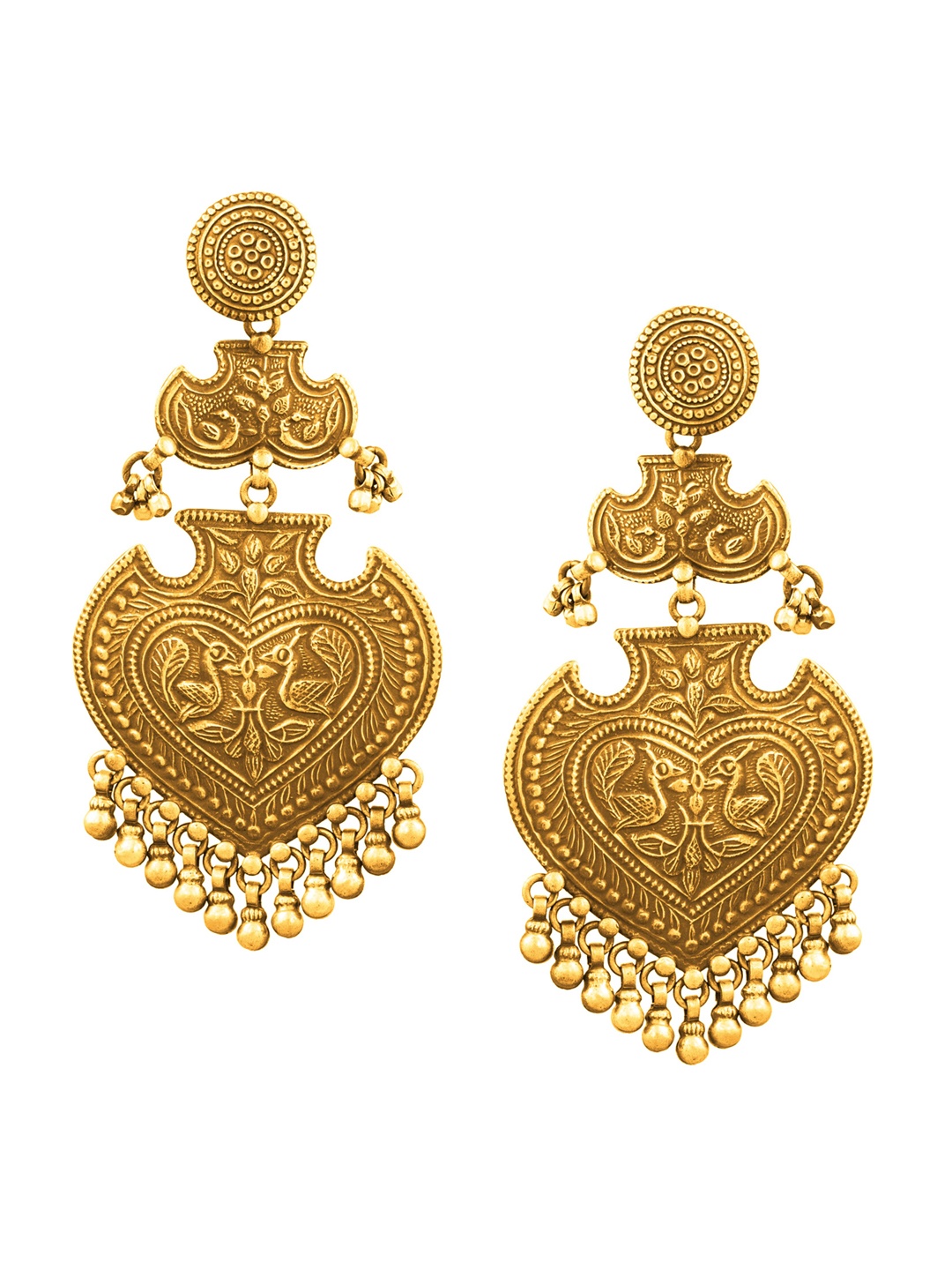 

ahilya Gold-Plated Contemporary Drop Earrings