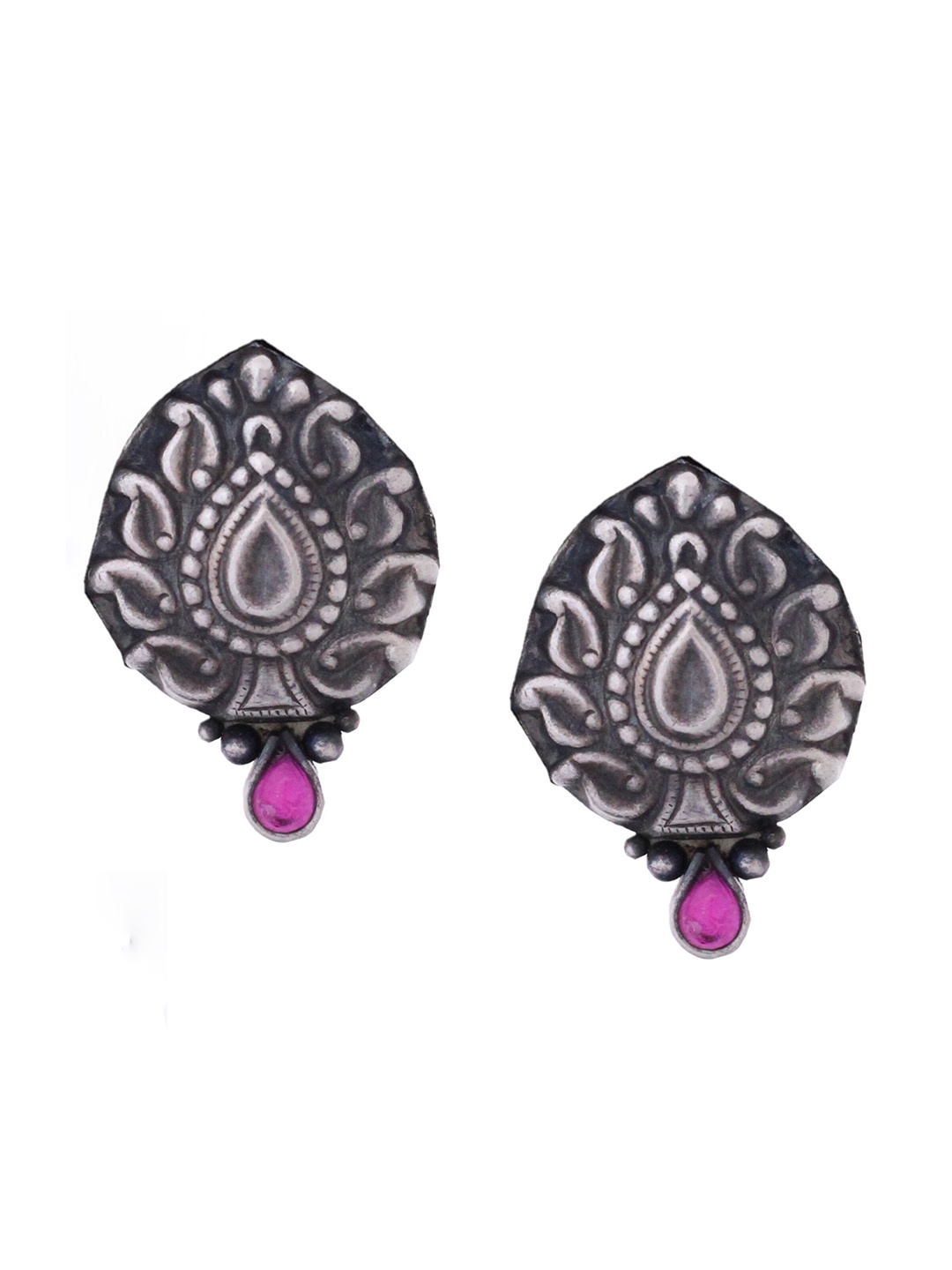 

ahilya Silver-Plated Contemporary Studs Earrings, Purple