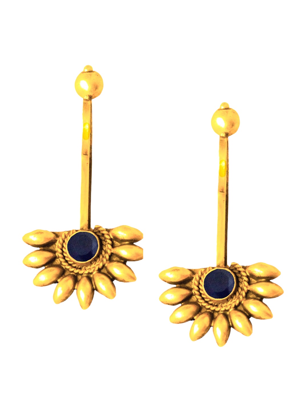 

ahilya Gold-Plated Floral Ear Cuff Earrings, Black