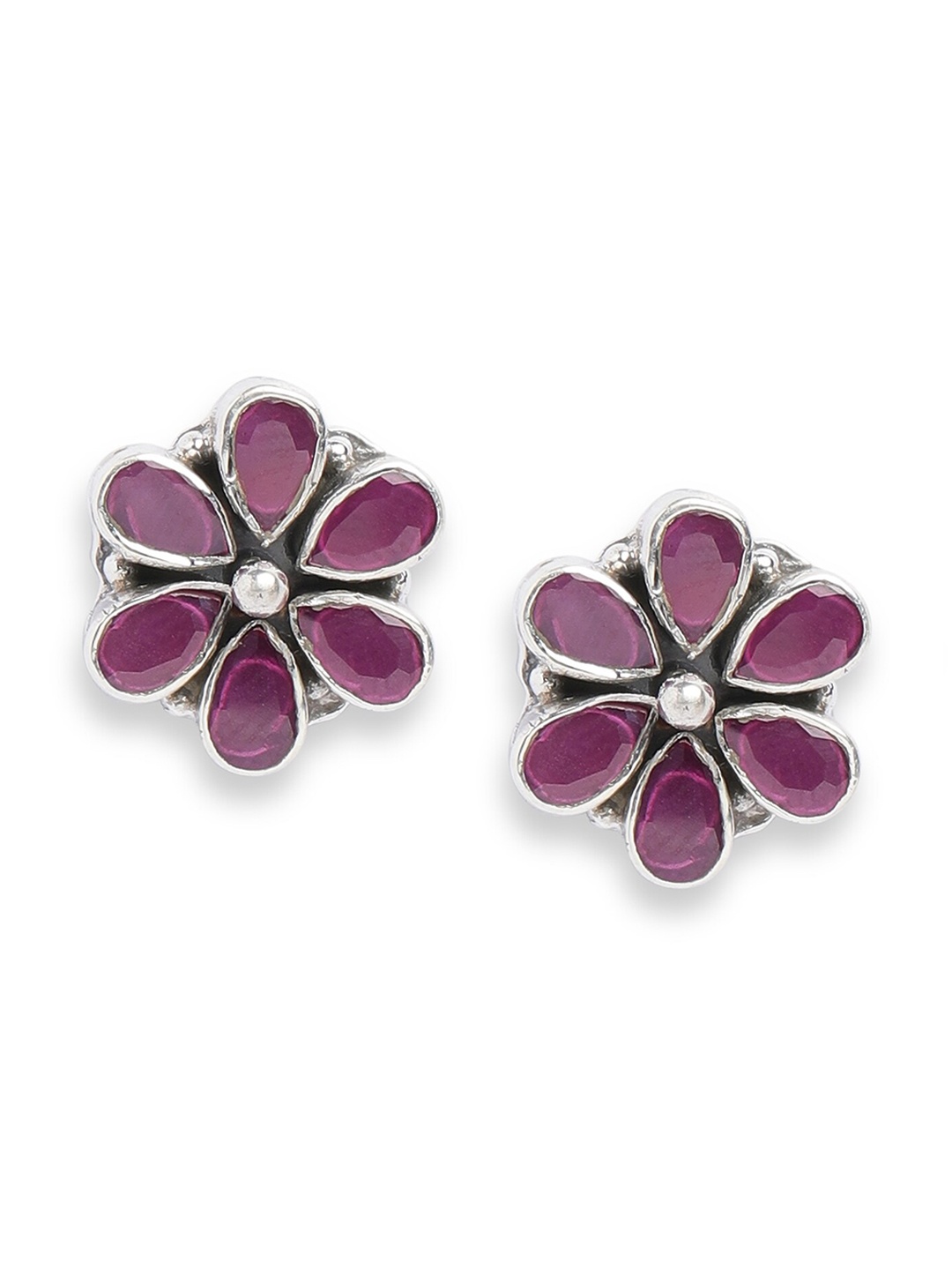 

ahilya Gold-Plated Floral Studs Earrings, Purple