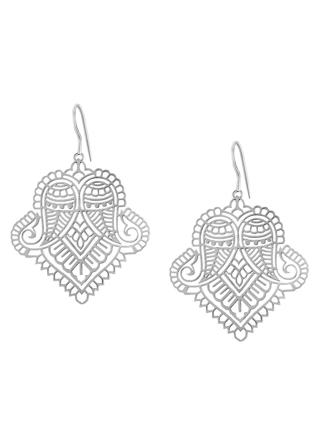 

ahilya 92.5 Sterling Silver Filigree Drop Earrings, Gold