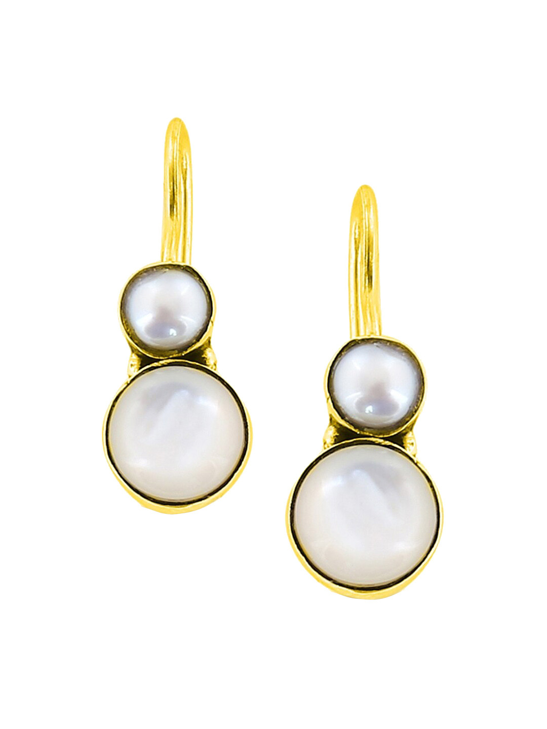 

ahilya Gold-Plated Contemporary Studs Earrings, White
