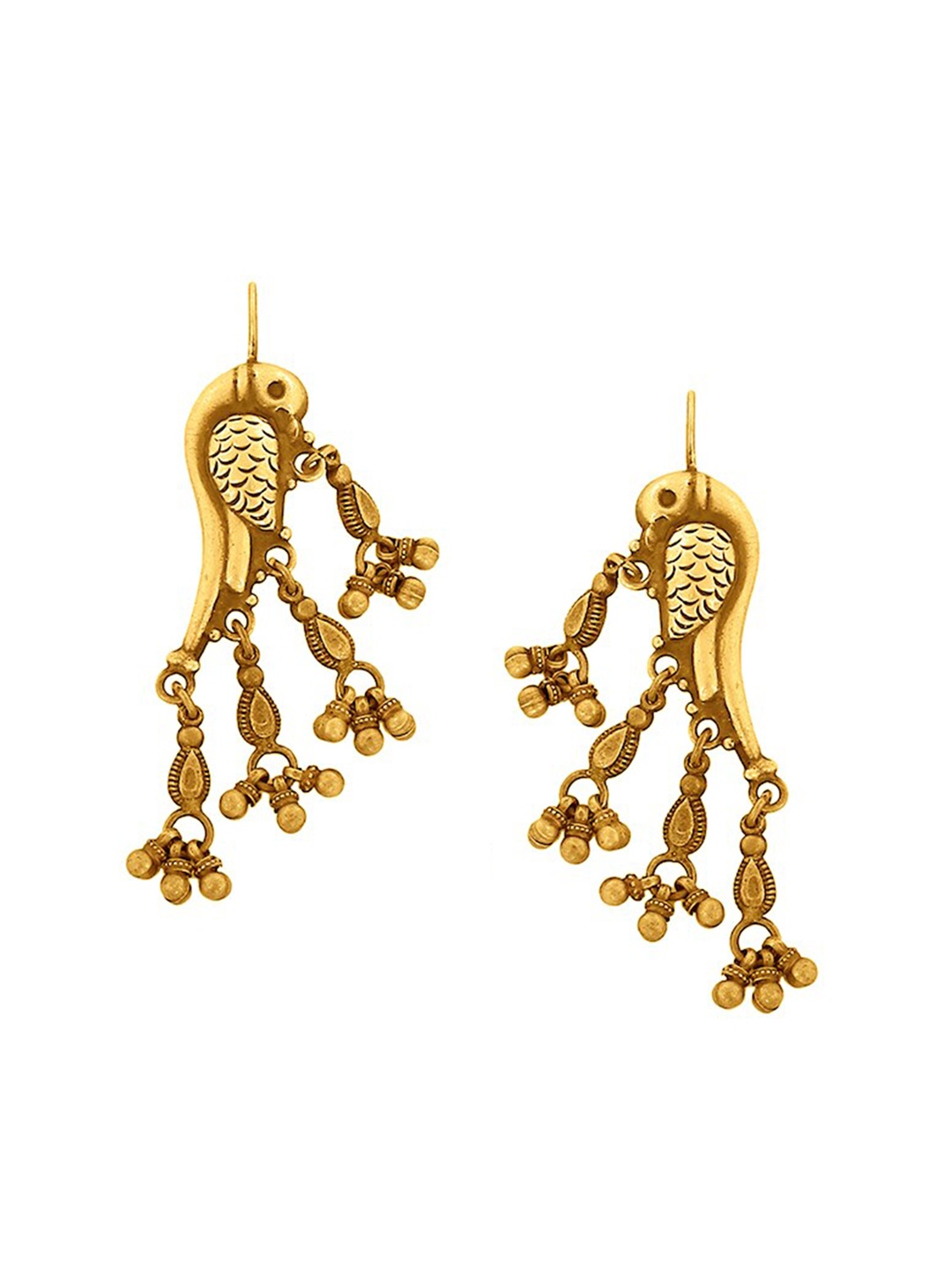 

ahilya Gold-Plated Contemporary Drop Earrings