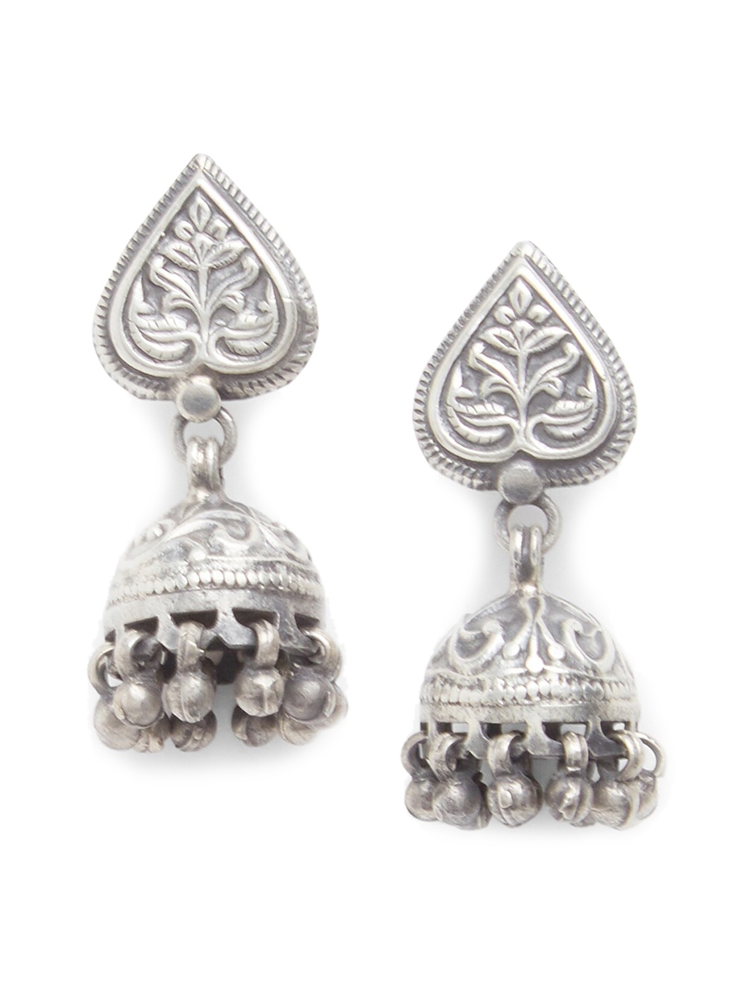 

ahilya Gold-Plated Jhumkas Earrings, Silver