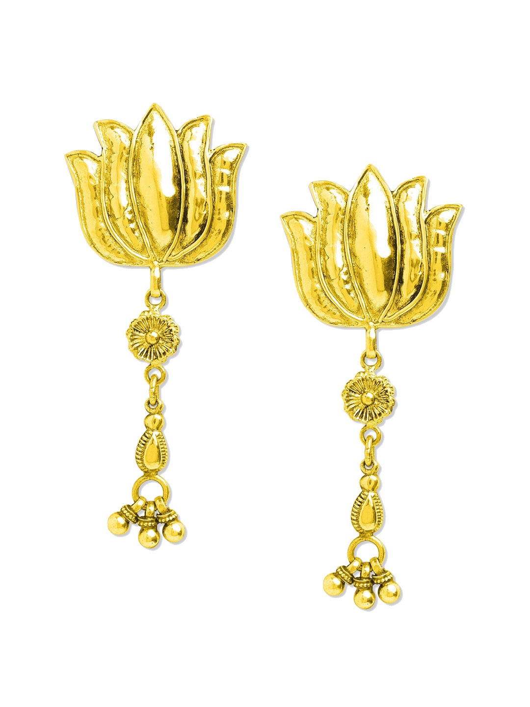 

ahilya Gold-Plated Contemporary Drop Earrings