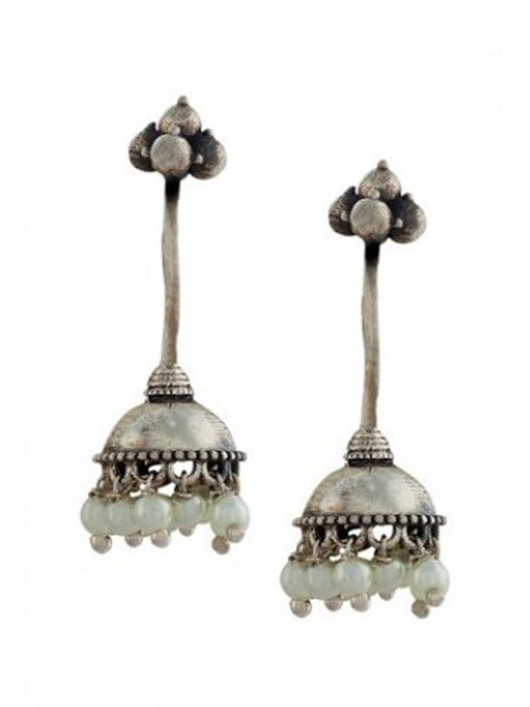 

ahilya Silver-Plated Contemporary Ear Cuff Earrings, White