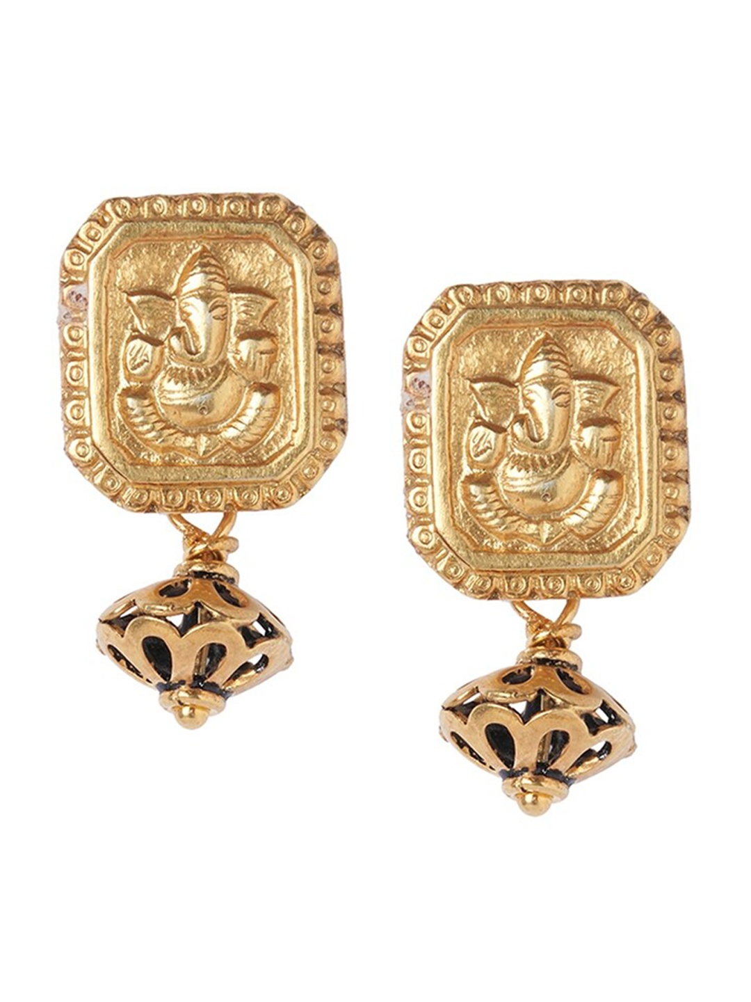 

ahilya Gold-Plated Contemporary Drop Earrings