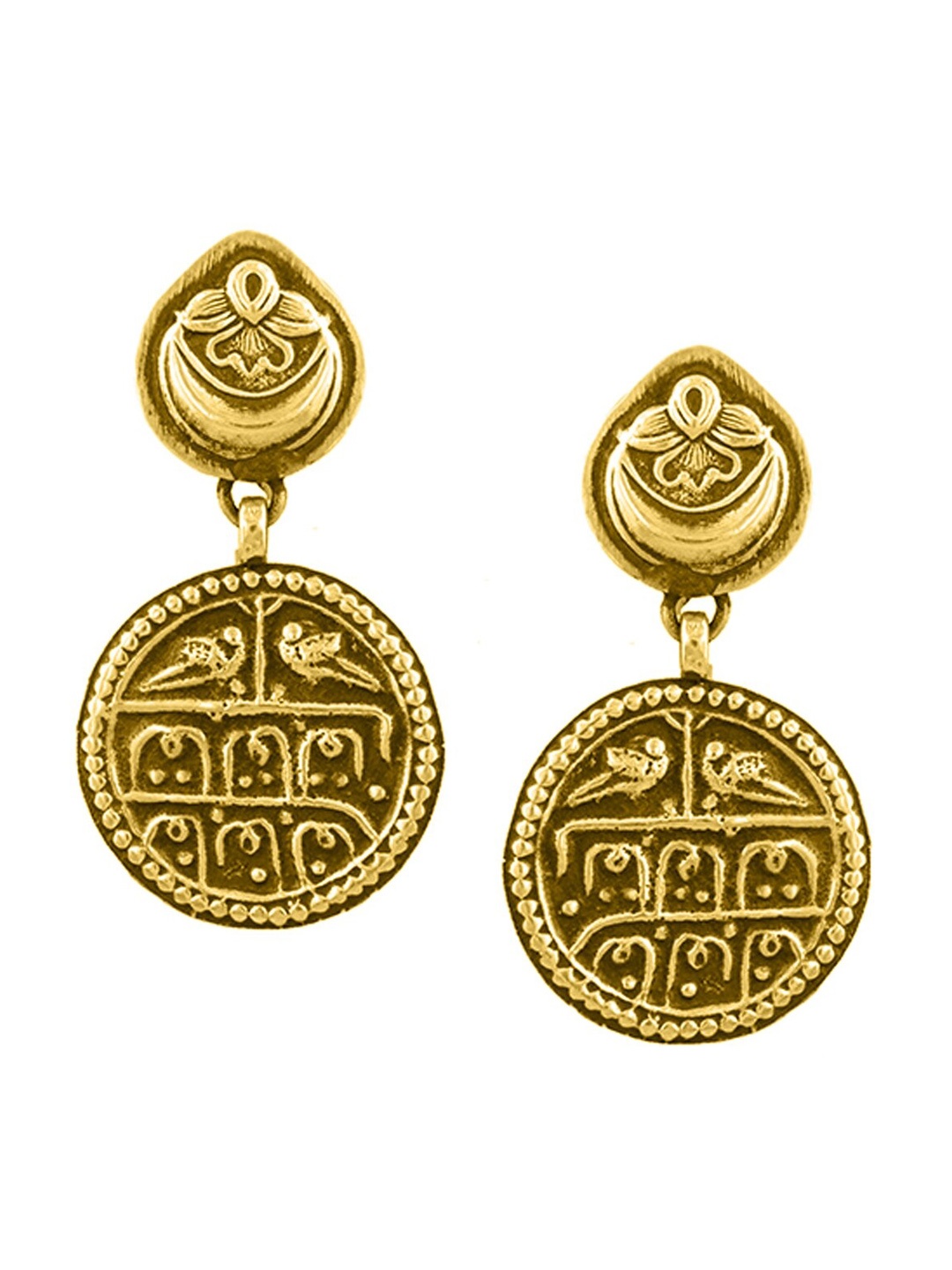 

ahilya Gold-Plated Contemporary Drop Earrings