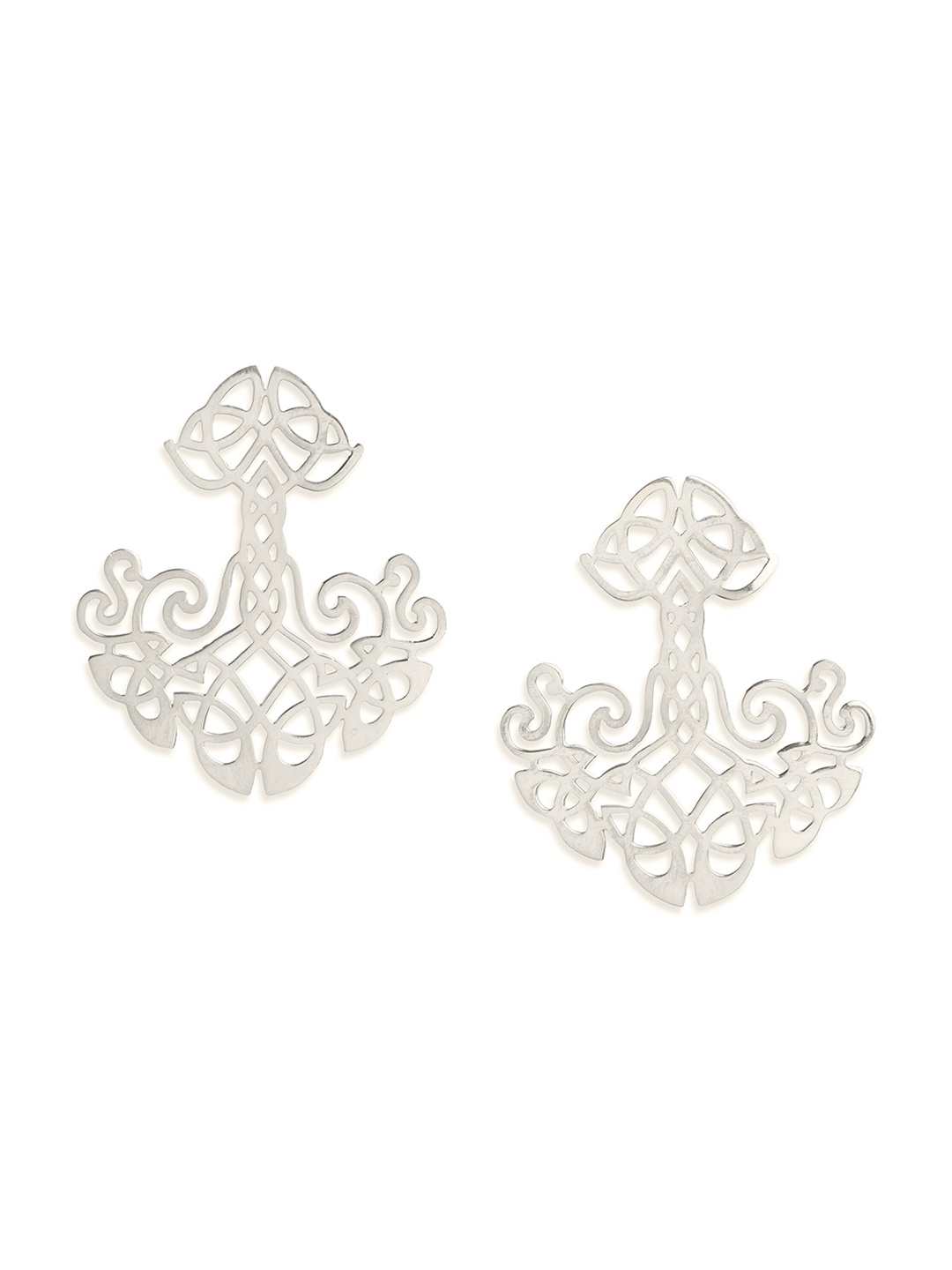 

ahilya Gold-Plaed Contemporary Drop Earrings, White