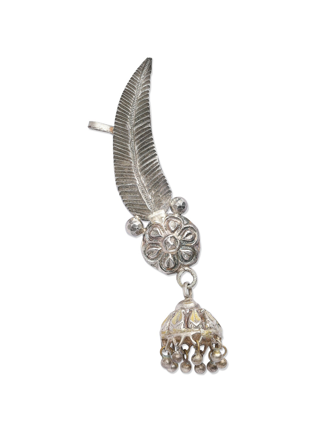 

ahilya Gold-Plated Contemporary Ear Cuff Earrings, Silver