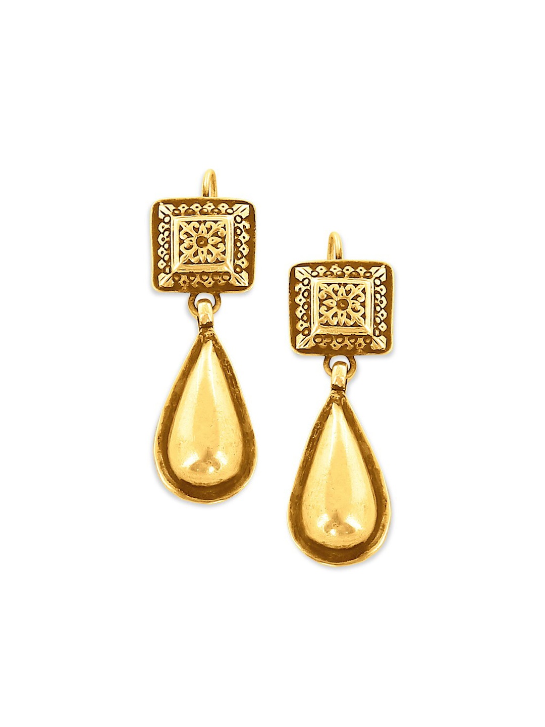 

ahilya Gold-Plated Contemporary Drop Earrings