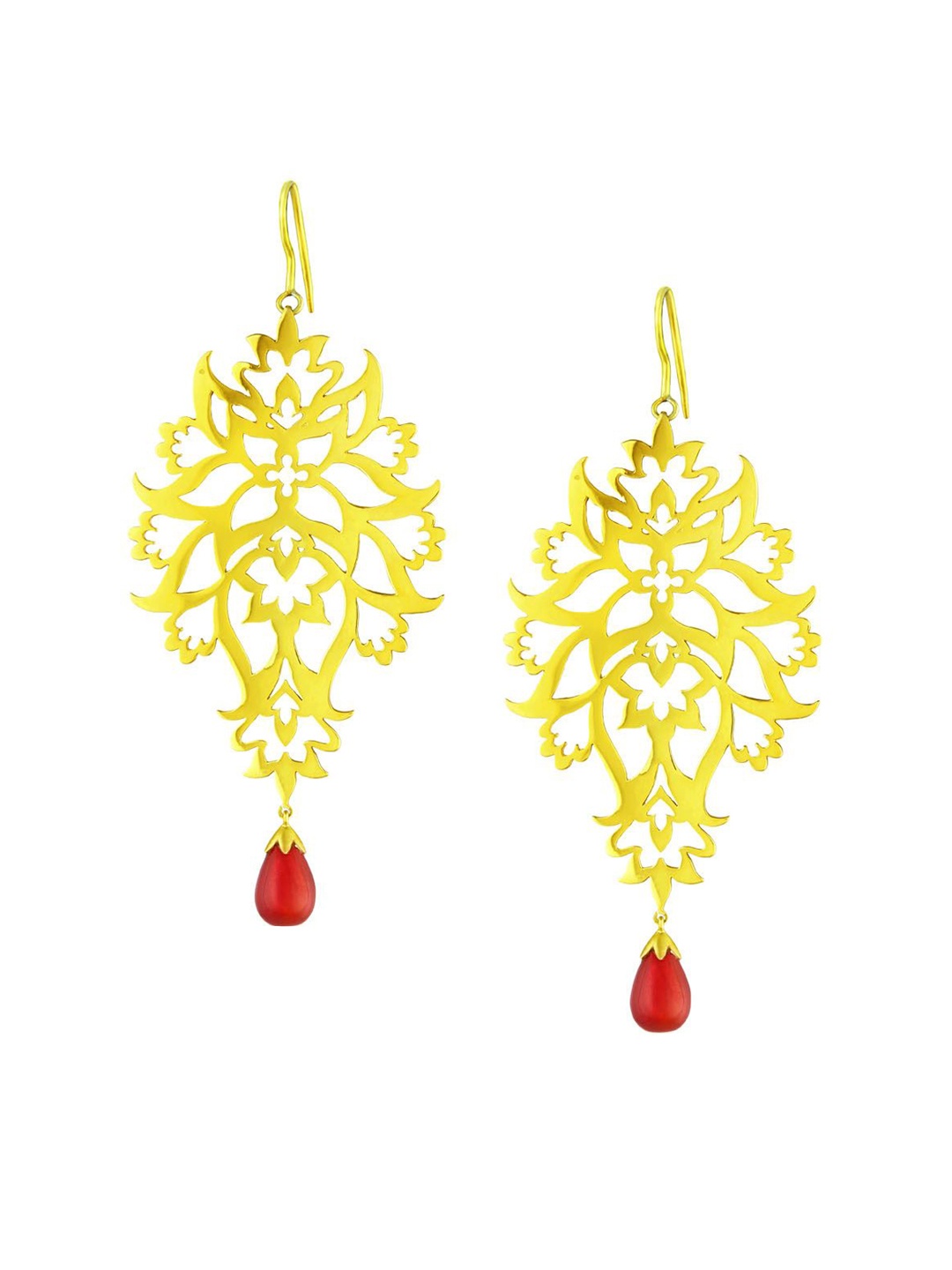 

ahilya Gold-Plated Contemporary Drop Earrings