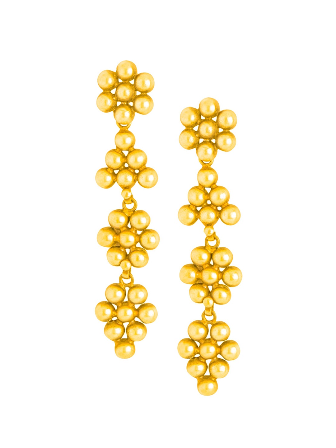 

ahilya Gold-Plated Contemporary Drop Earrings