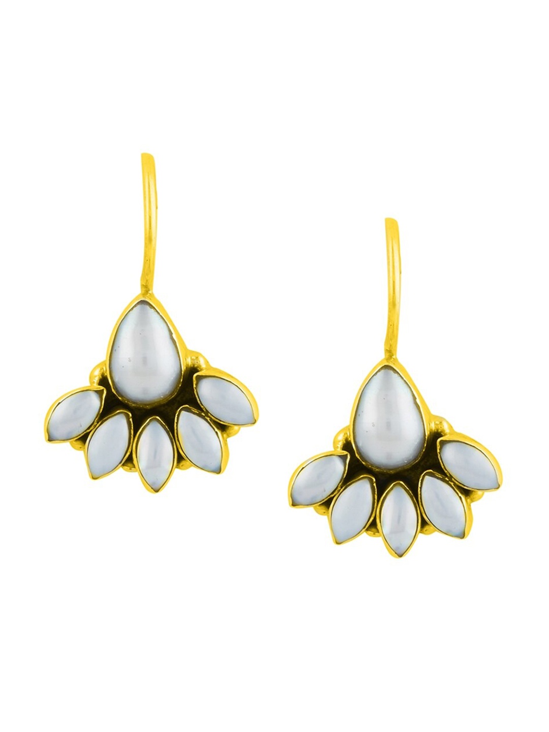 

ahilya 92.5 Sterling Silver Gold Plated Contemporary Drop Earrings