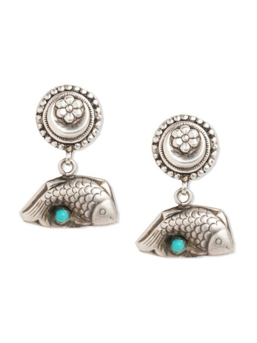 

ahilya 92.5 Sterling Silver Oxidised Contemporary Drop Earrings