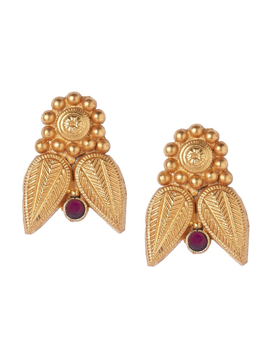 

ahilya 92.5 Sterling Silver Gold-Plated Contemporary Studs Earrings