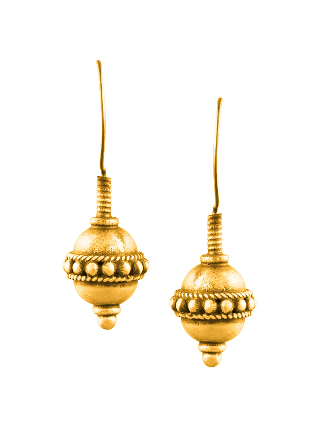 

ahilya 92.5 Sterling Silver Gold-Plated Contemporary Drop Earrings