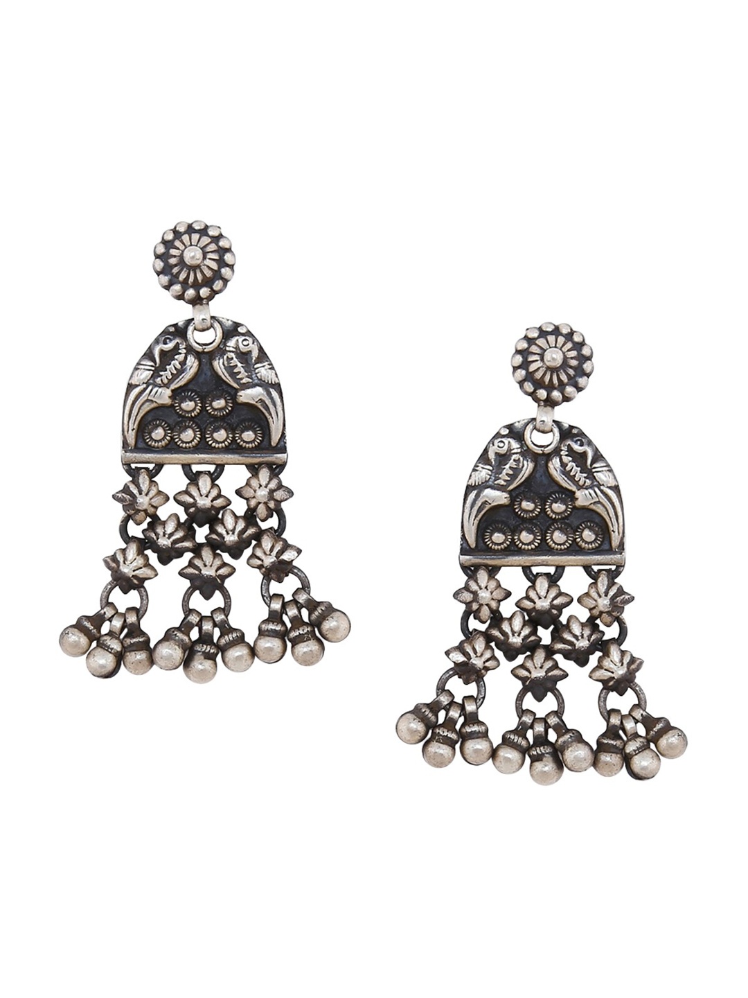 

ahilya 92.5 Sterling Silver Gold-Plated Contemporary Drop Earrings