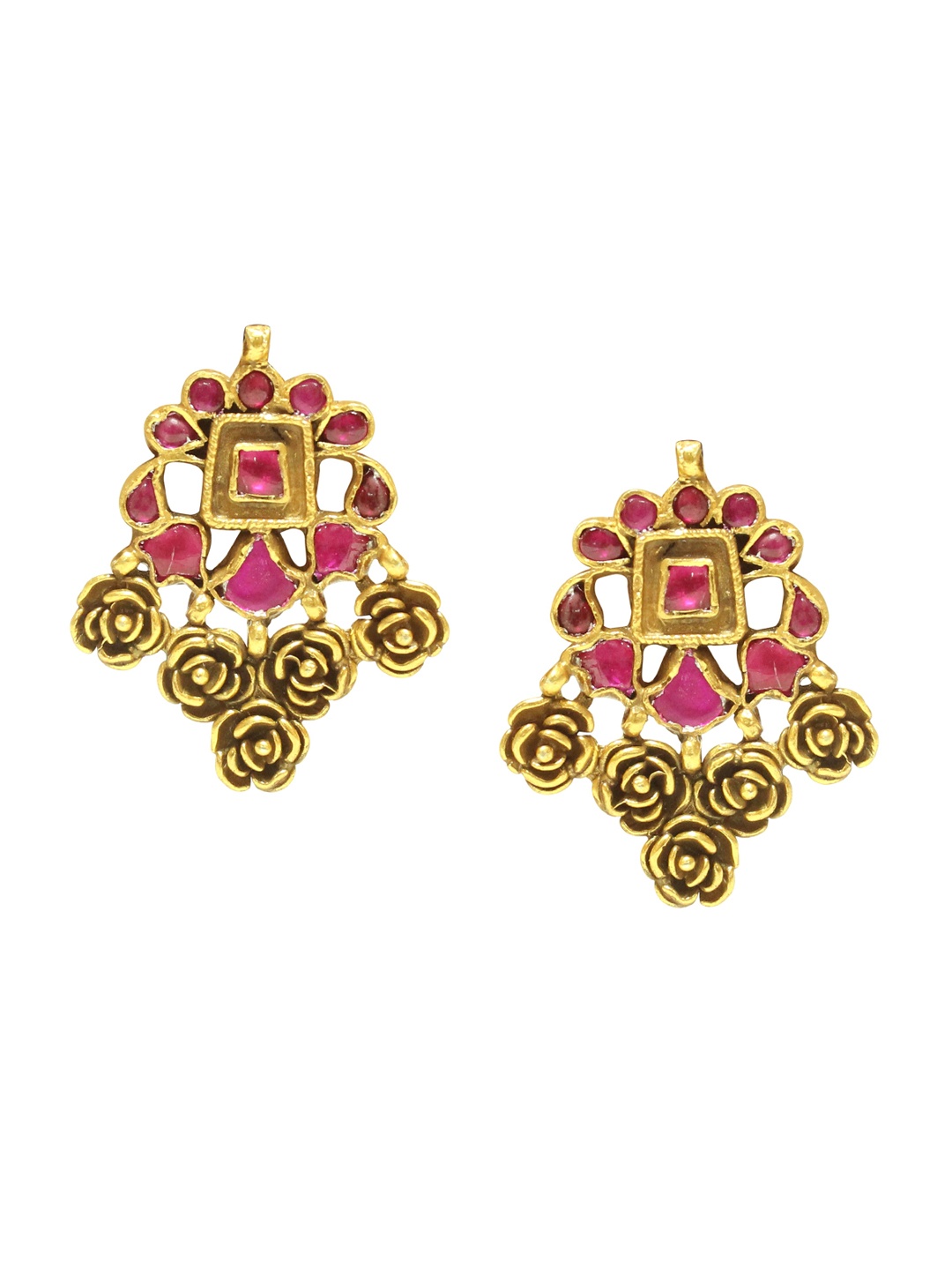 

ahilya 92.5 Sterling Silver Gold-plated Contemporary Drop Earrings