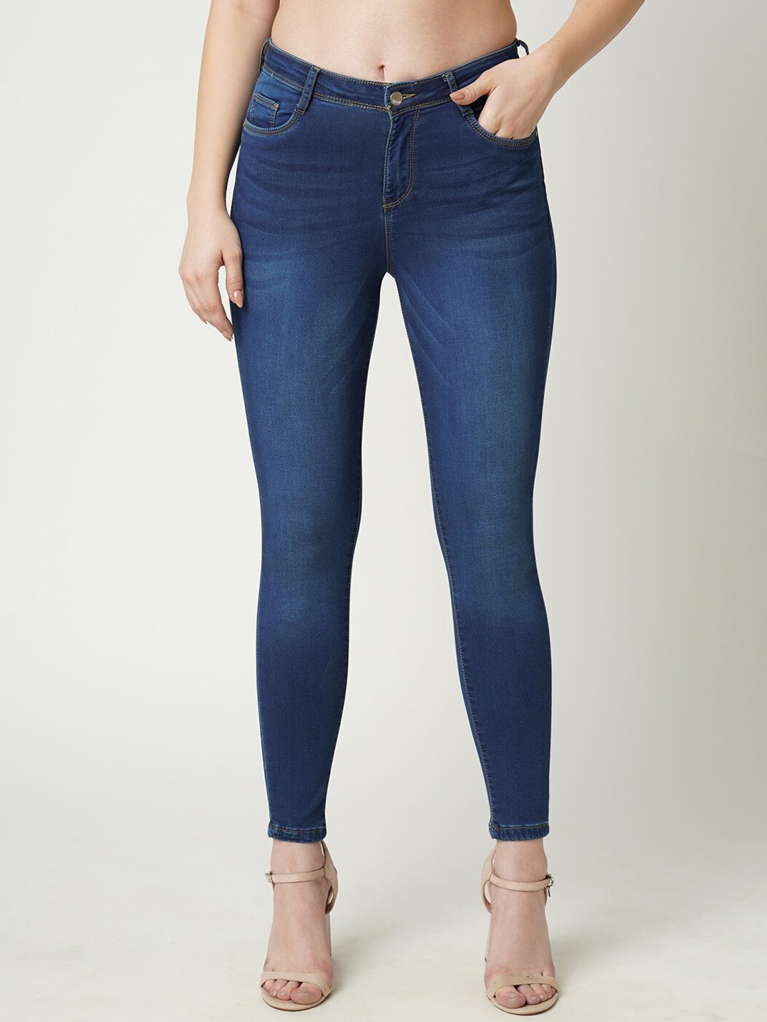 

Kraus Jeans Women Skinny Fit Light Fade Jeans, Blue