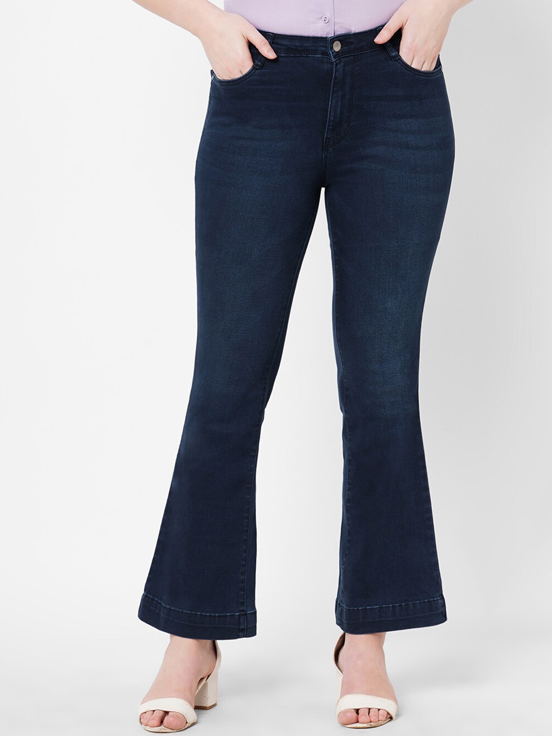 

Kraus Jeans Women Bootcut High-Rise Light Fade Jeans, Navy blue