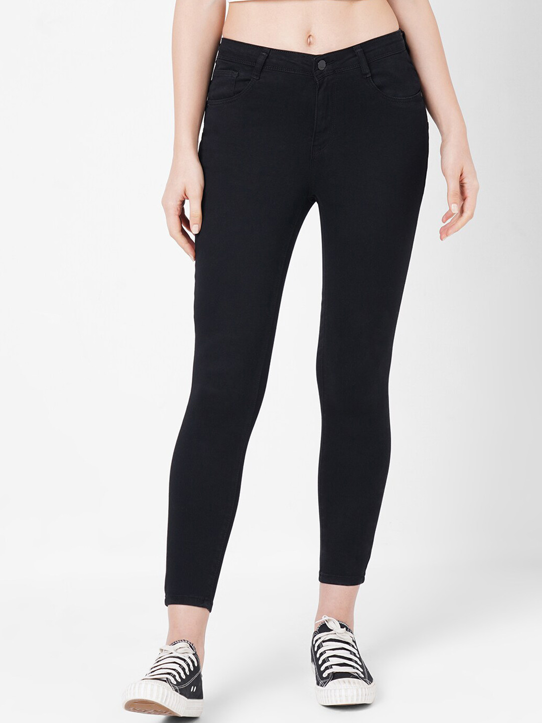 

Kraus Jeans Women Super Skinny Fit Mid-Rise Jeans, Black