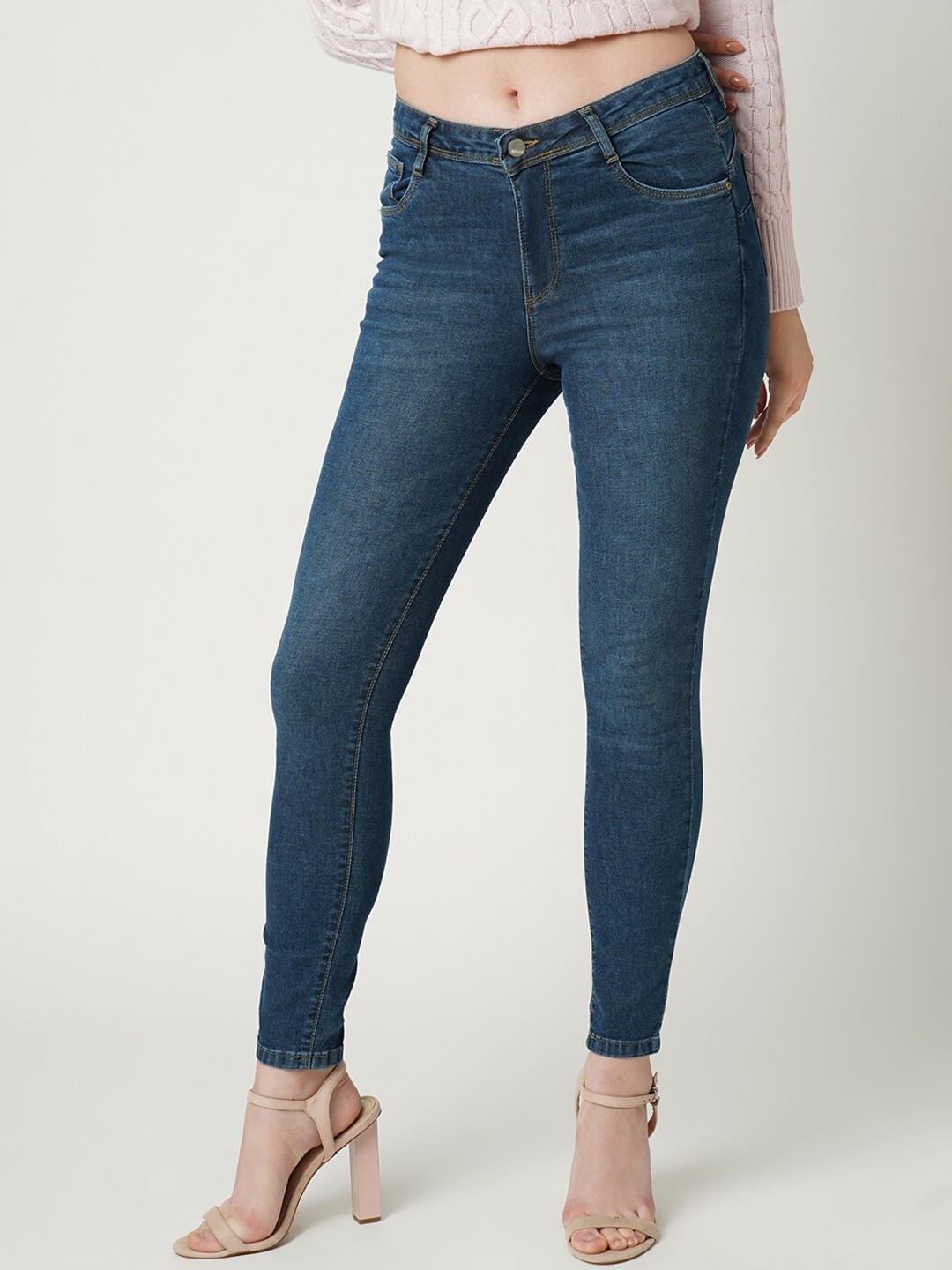 

Kraus Jeans Women Super Skinny Fit Light Fade Jeans, Blue