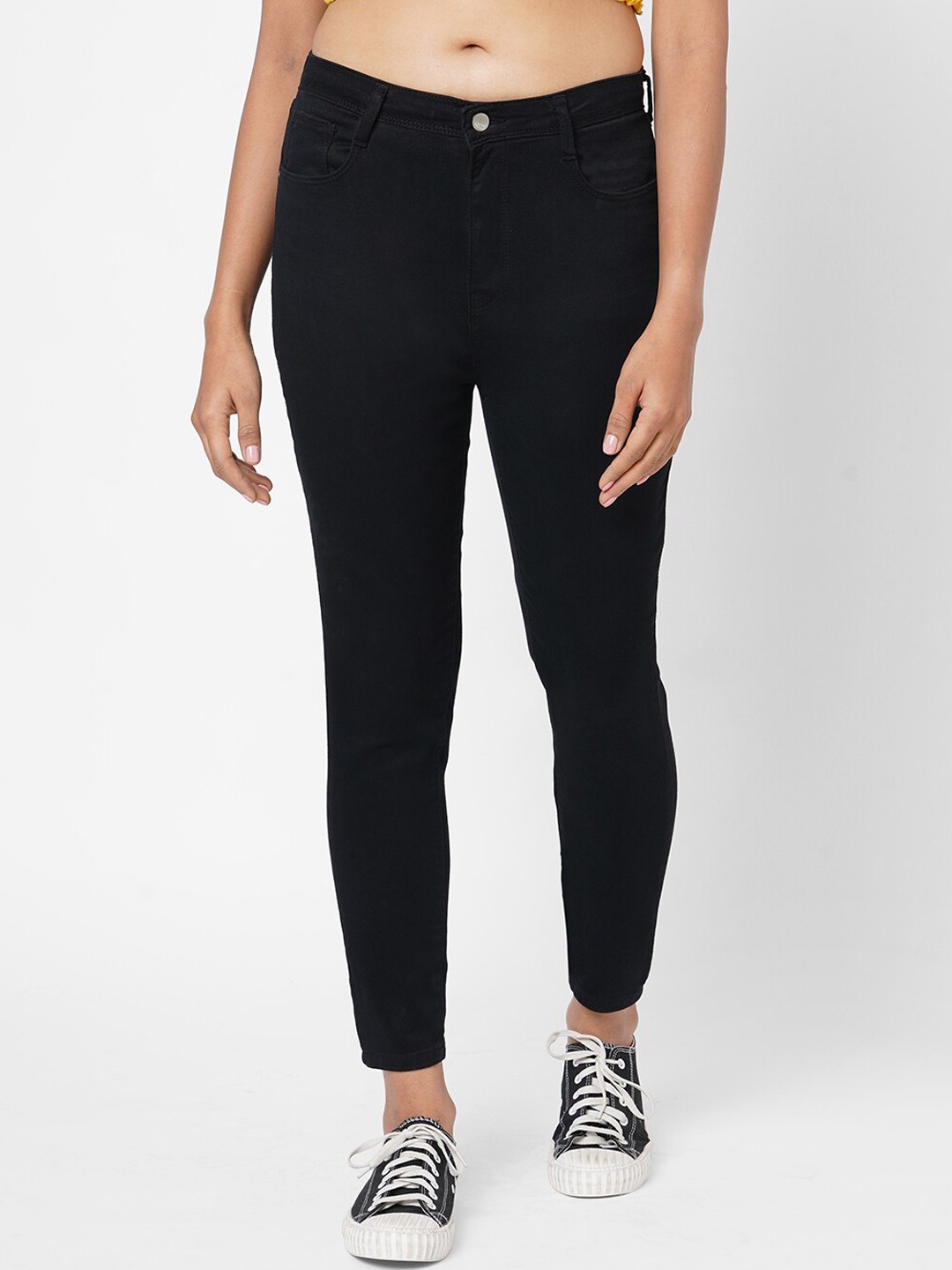 

Kraus Jeans Women Super Skinny Fit Mid-Rise Jeans, Black