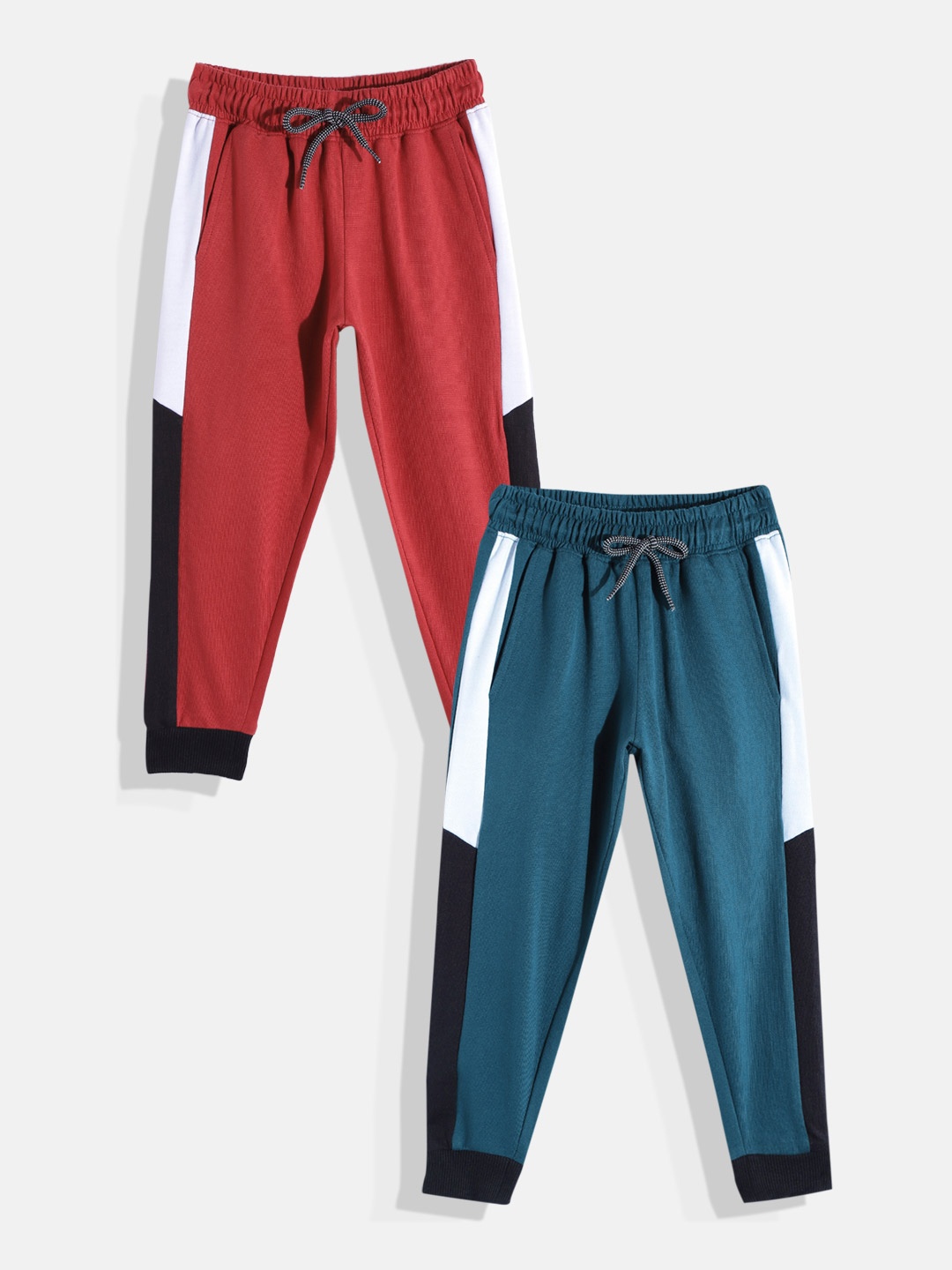 

HERE&NOW Boys Pack of 2 Colourblocked Joggers, Teal