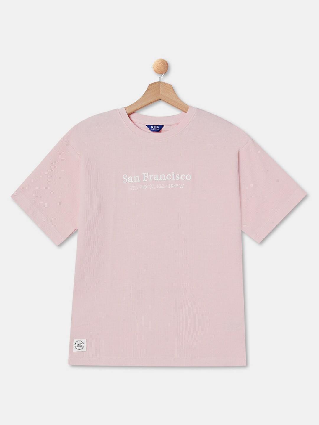 

R&B Boys Typography Printed Cotton T-shirt, Pink