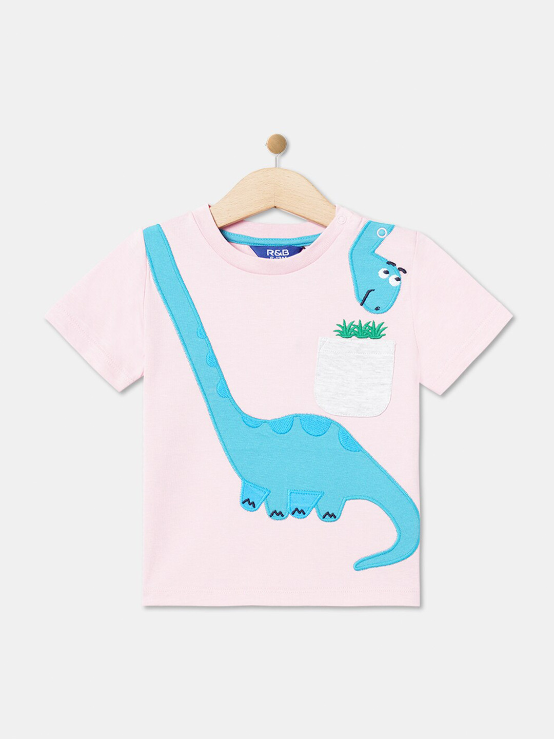 

R&B Infant Boys Graphic Printed Cotton T-shirt, Pink