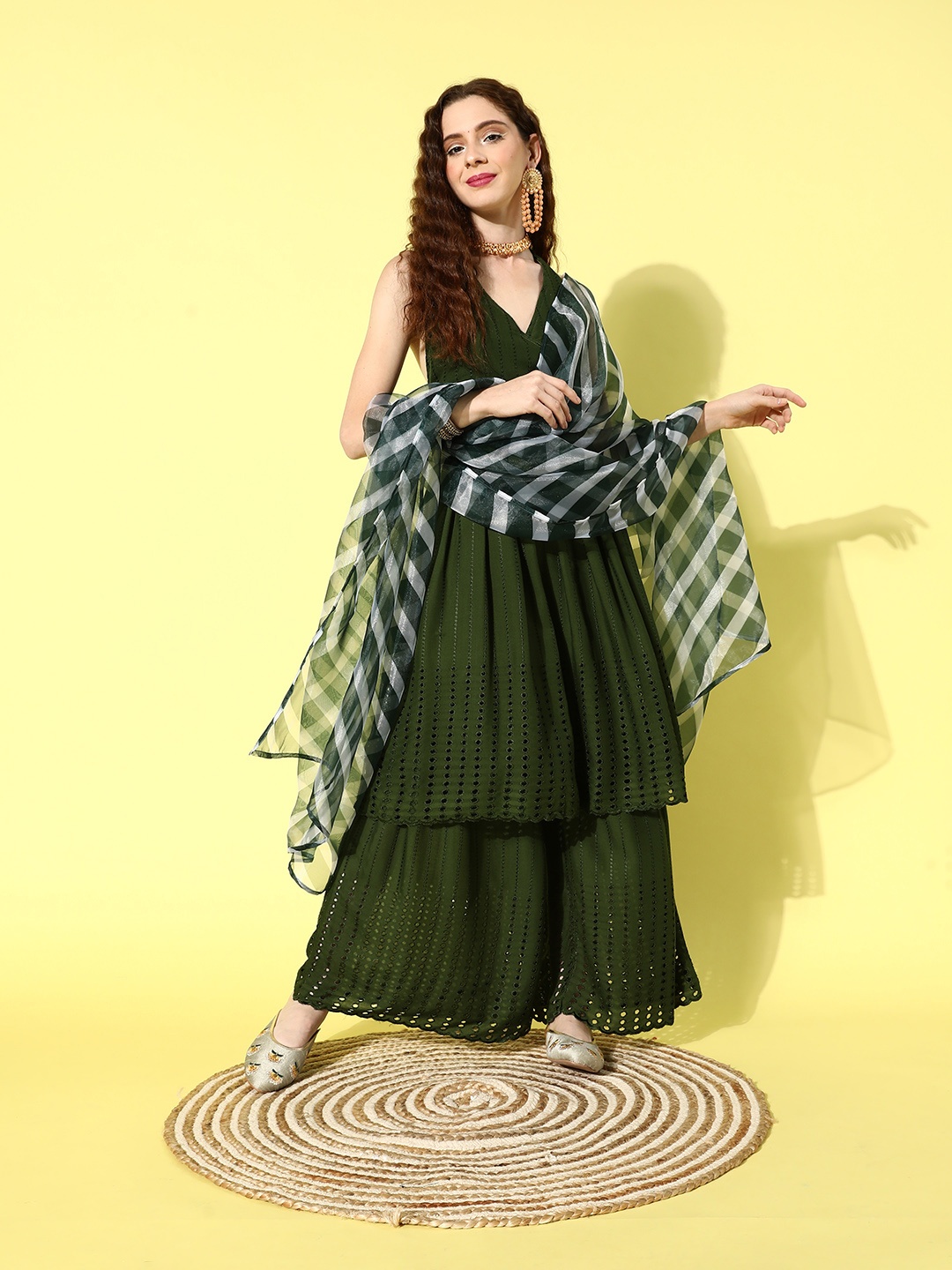 

InWeave Women Green Organza