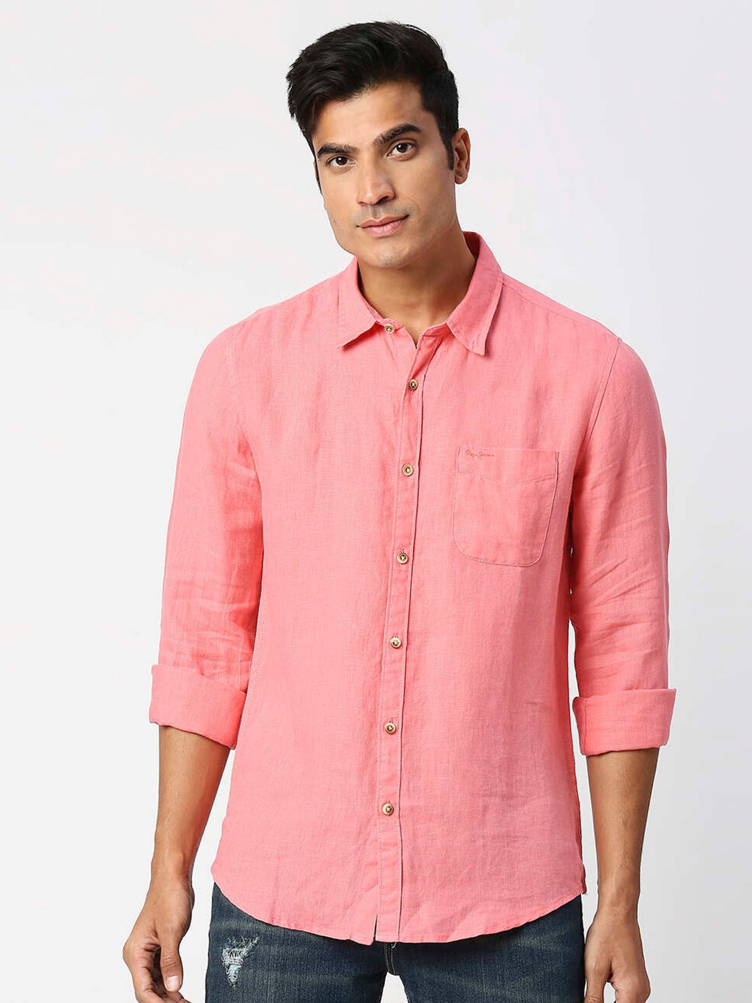 

Pepe Jeans Men Pink Relaxed Casual Shirt