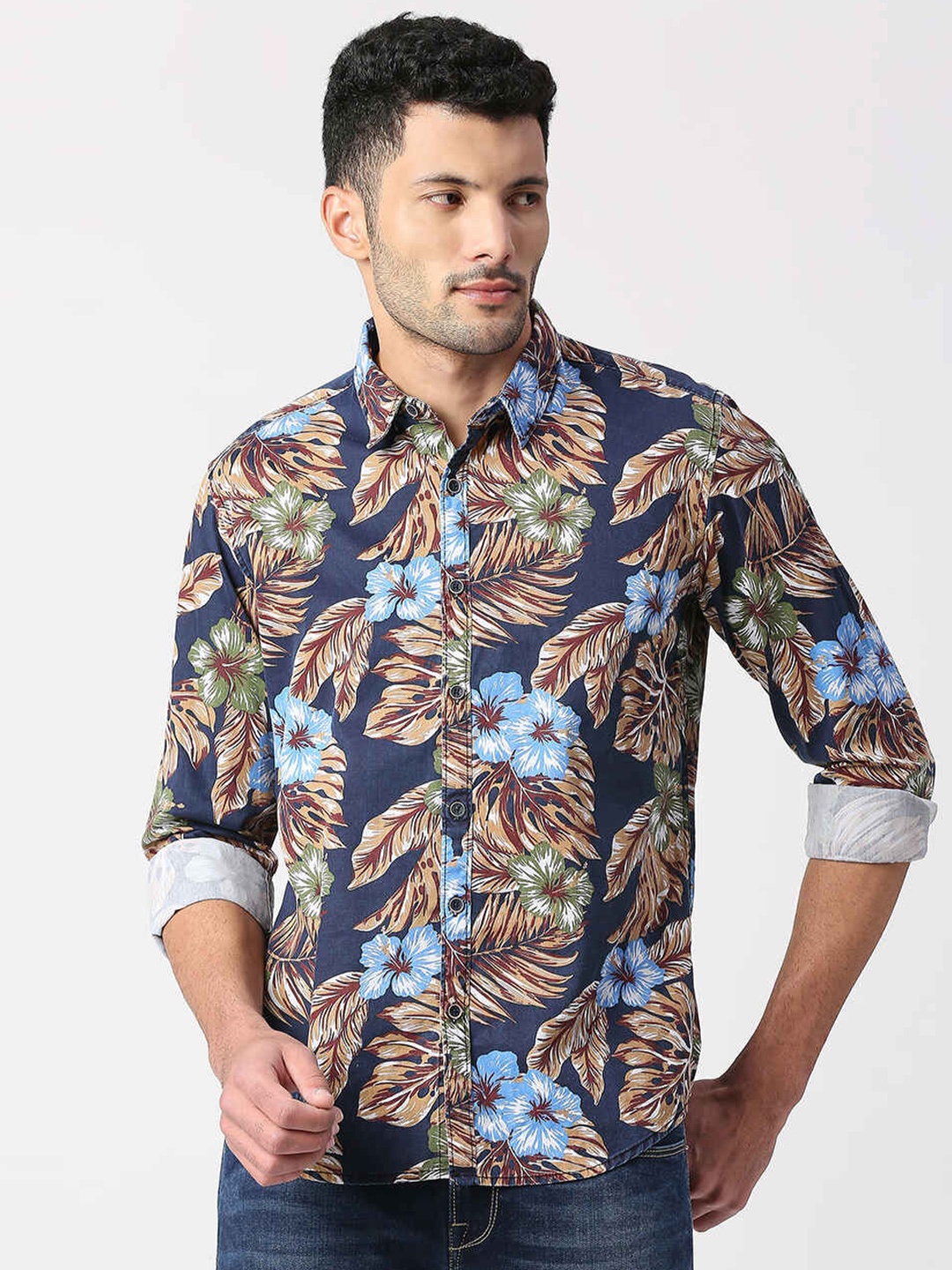 

Pepe Jeans Relaxed Floral Printed Casual Shirt, Blue