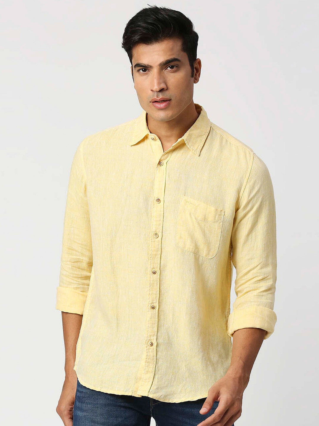 

Pepe Jeans Relaxed Linen Casual Shirt, Yellow