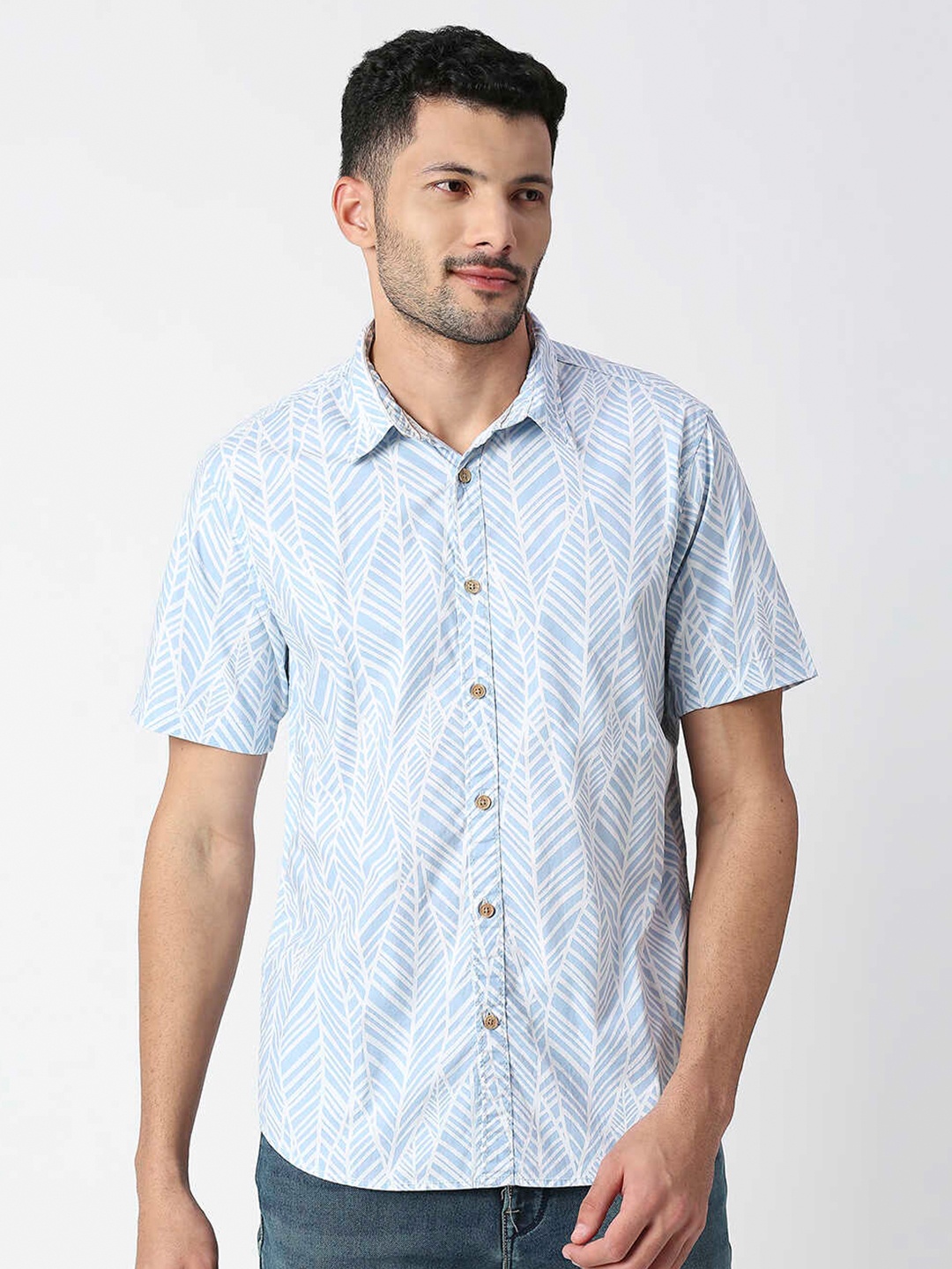 

Pepe Jeans Relaxed Floral Printed Cotton Casual Shirt, Blue