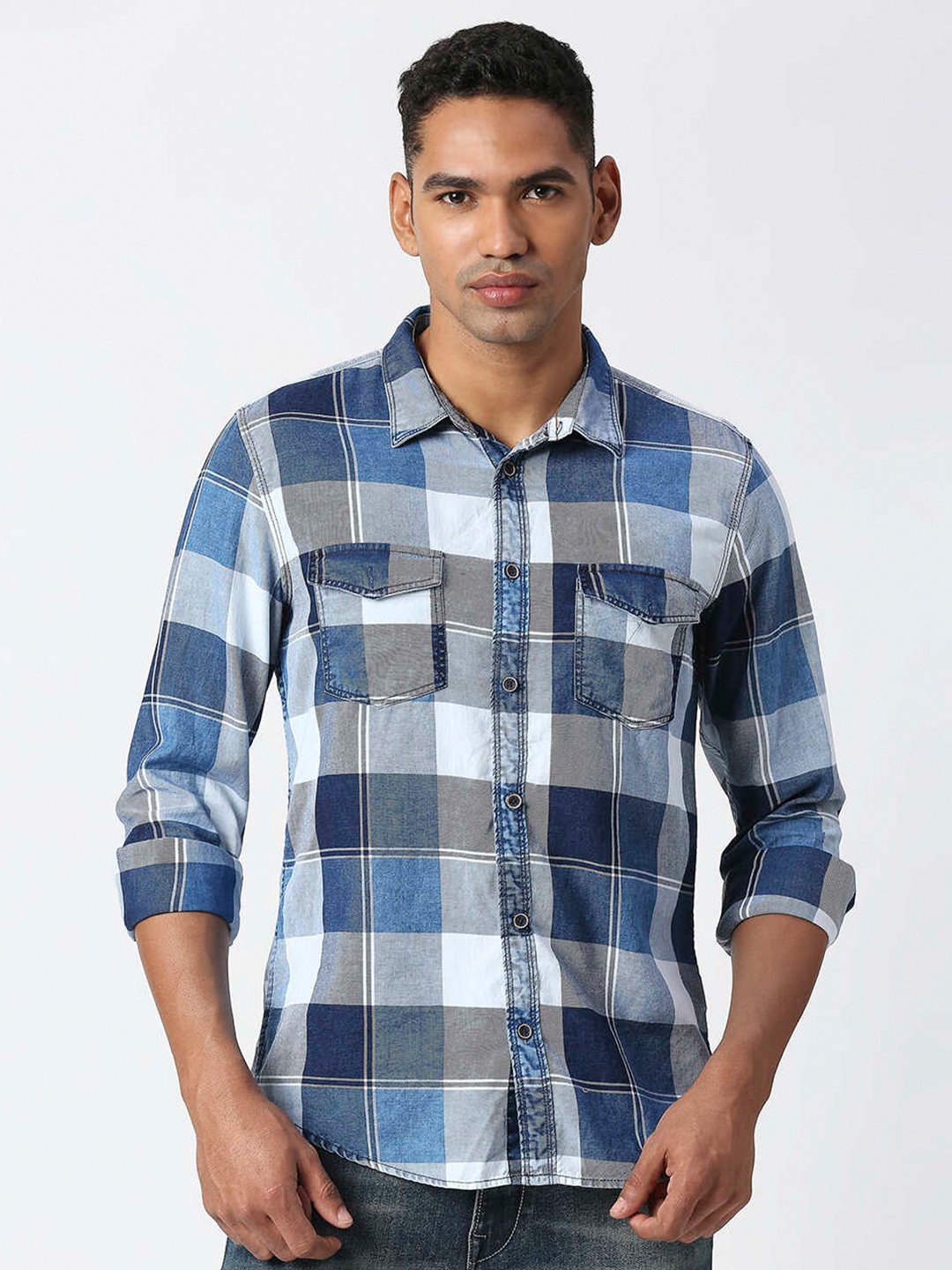 

Pepe Jeans Buffalo Checked Relaxed Casual Shirt, Blue