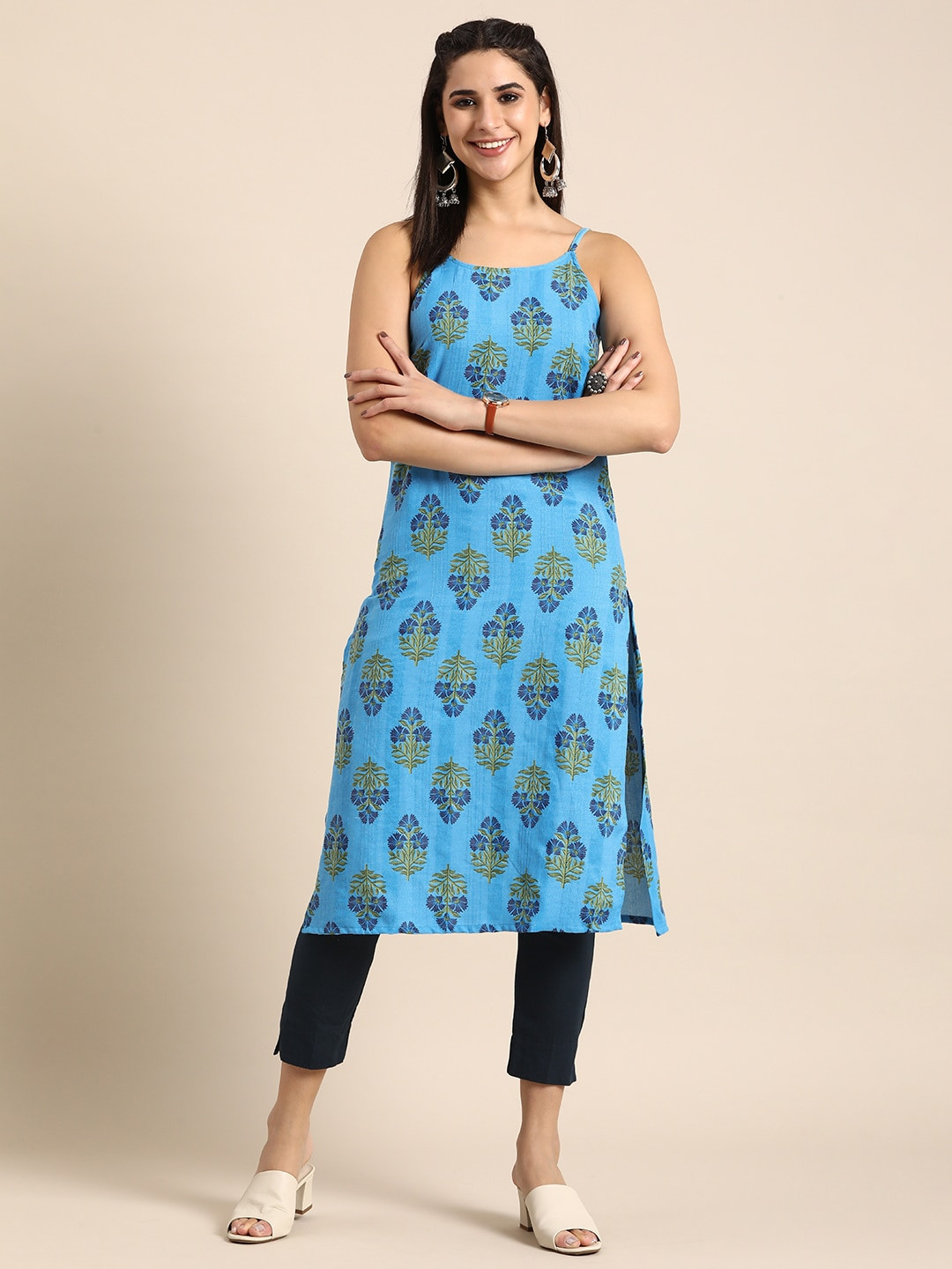 

Anouk Floral Printed Kurta, Blue