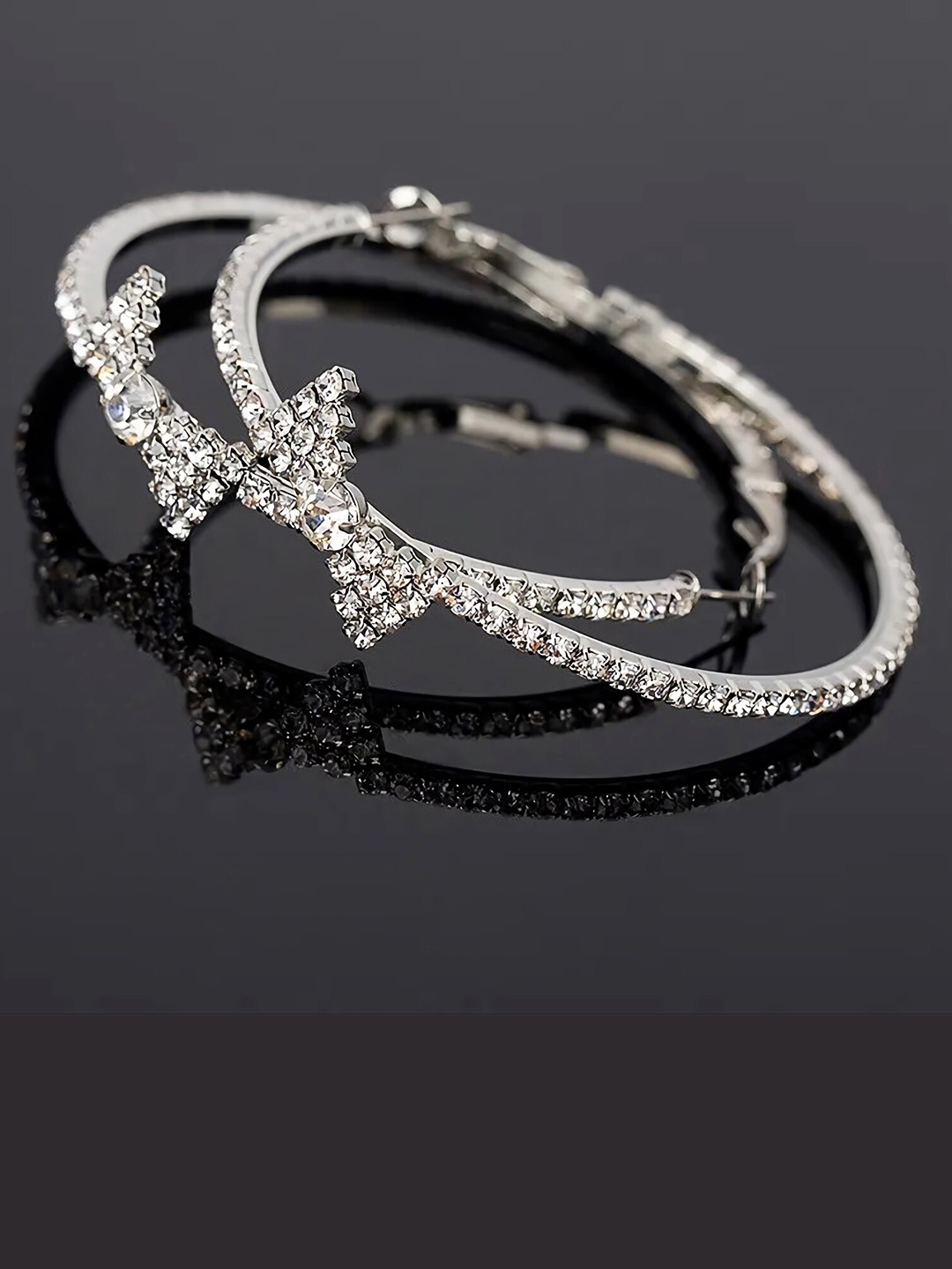

AVANT-GARDE PARIS Silver-Toned Circular Hoop Earrings
