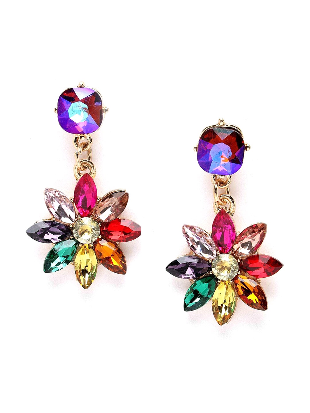 

AVANT-GARDE PARIS Gold-Plated Floral Drop Earrings, Blue